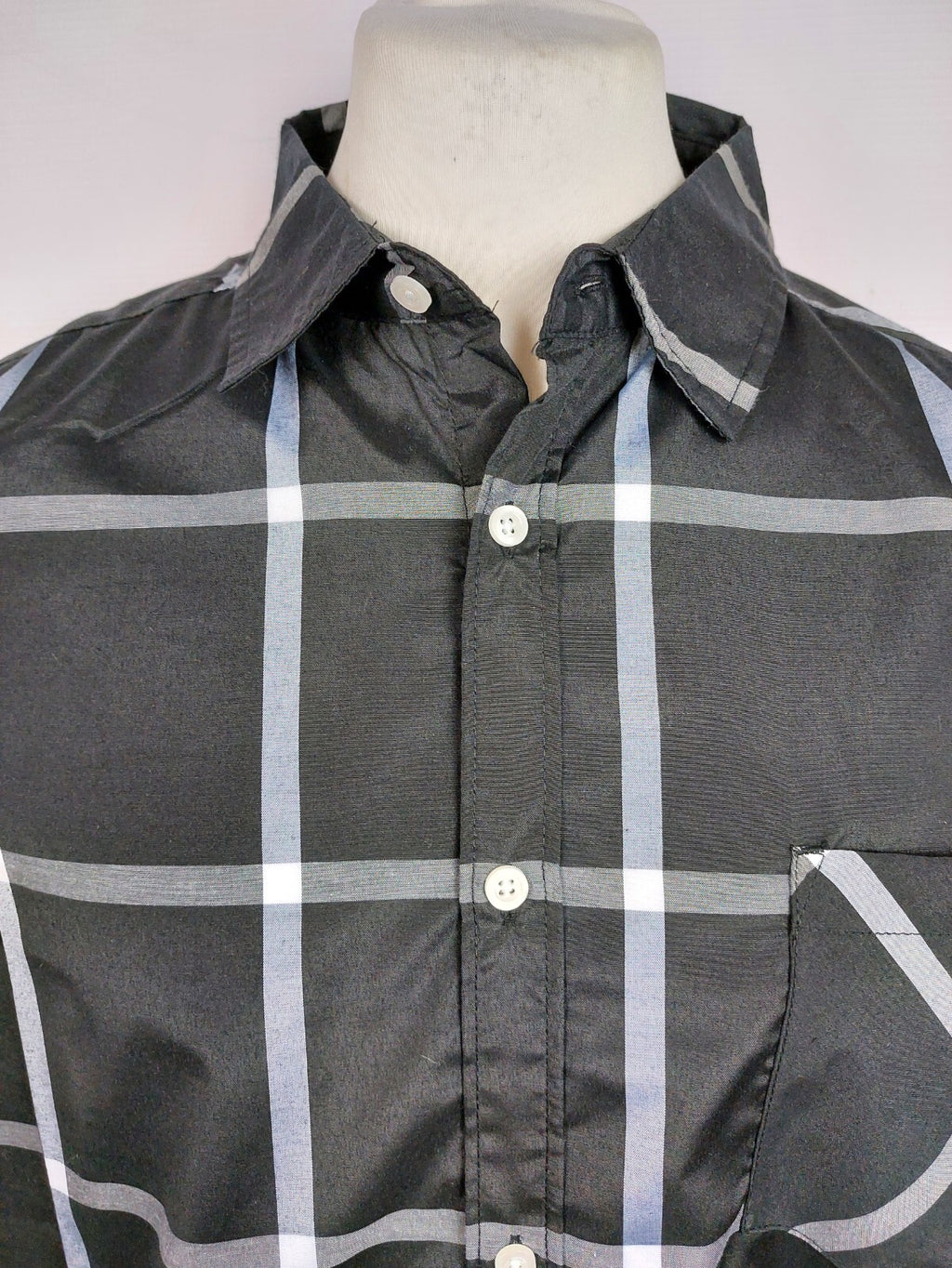 EK4348 Herren Hemd von Identic, schwarz kariert, Gr. 2XL2
