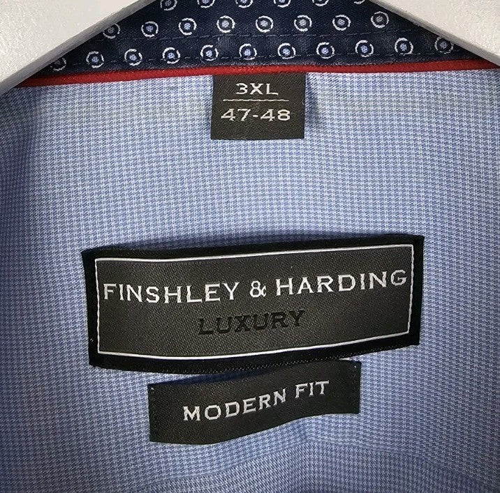 EK7282 Herren Hemd Finshley&Harding Luxury Gr.3XL Blau1