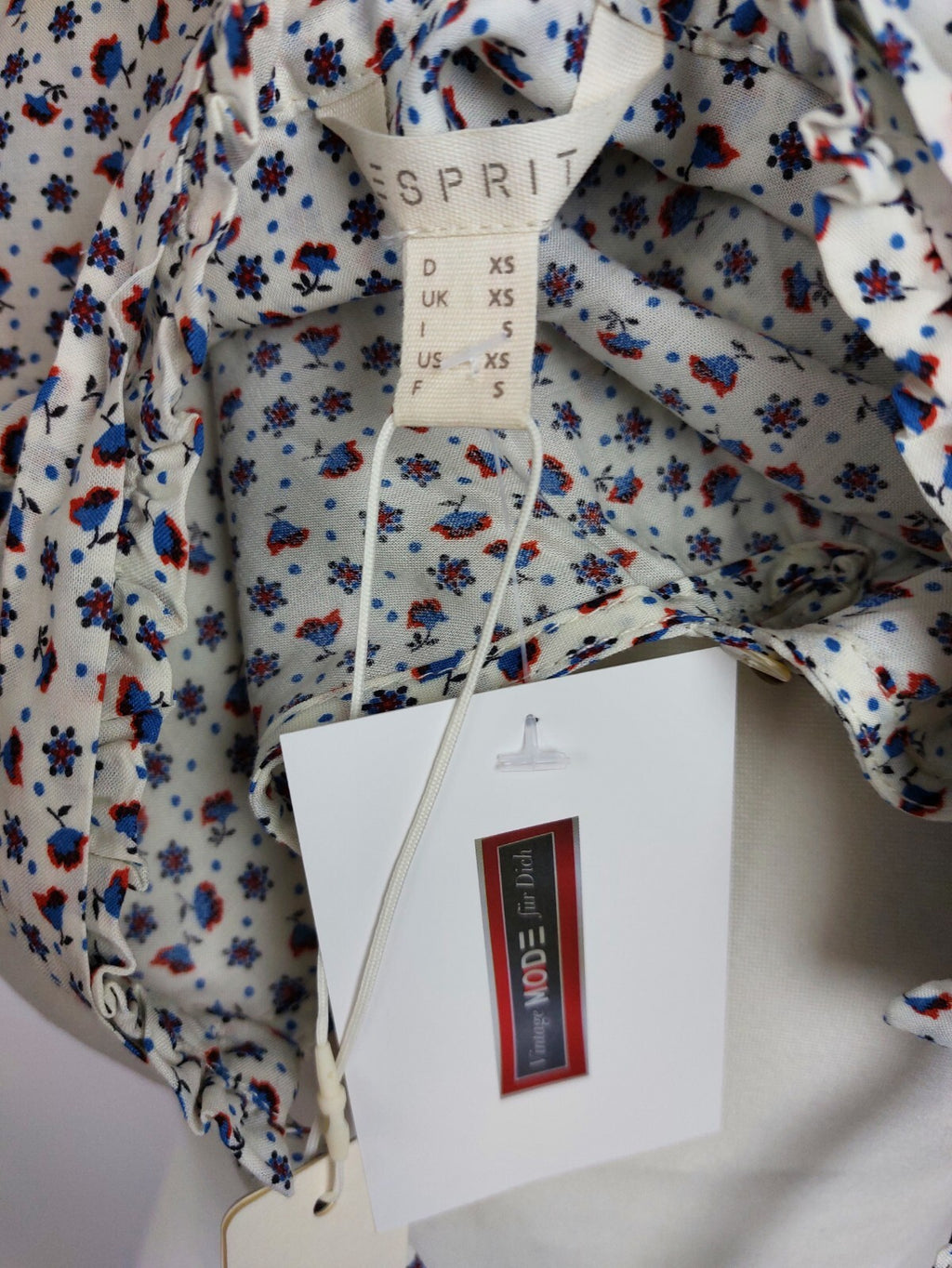 EK0922 Damen Bluse von Esprit, weiß mit Blümchen, Gr. XS7