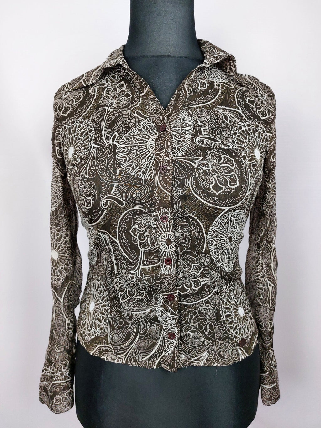 EK4829 Damen Bluse von Street One, braun/weiß, Gr. 360