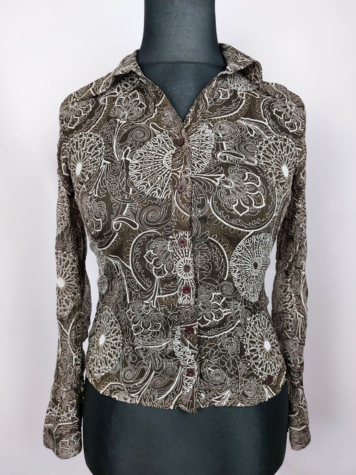 EK4829 Damen Bluse von Street One, braun/weiß, Gr. 360