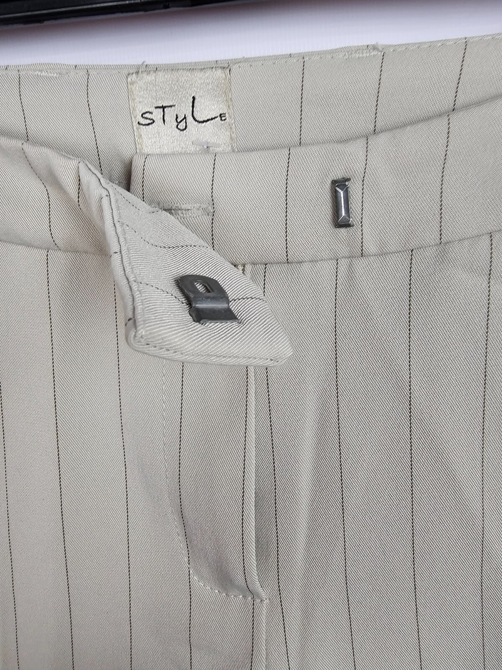 EK5431 Damen Anzughose von Style, elfenbein, gestreift, Gr.34 Schlaghose2