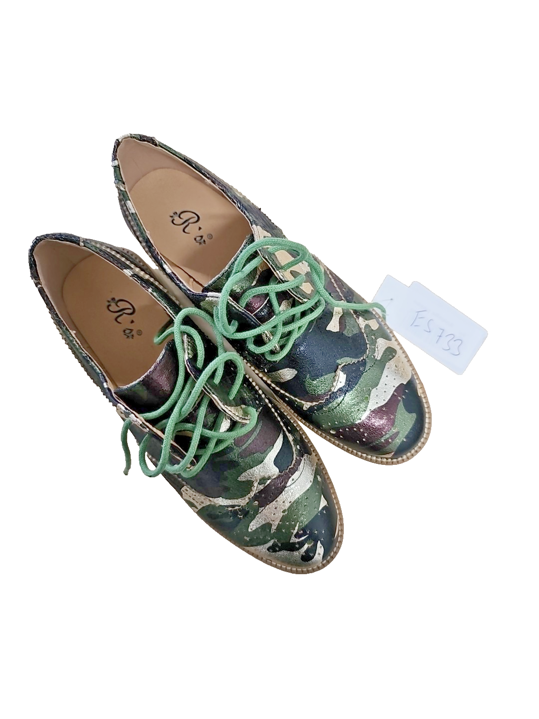 ES733 Damen Halbschuhe 39 ,Tanrfarben,Olivegold0