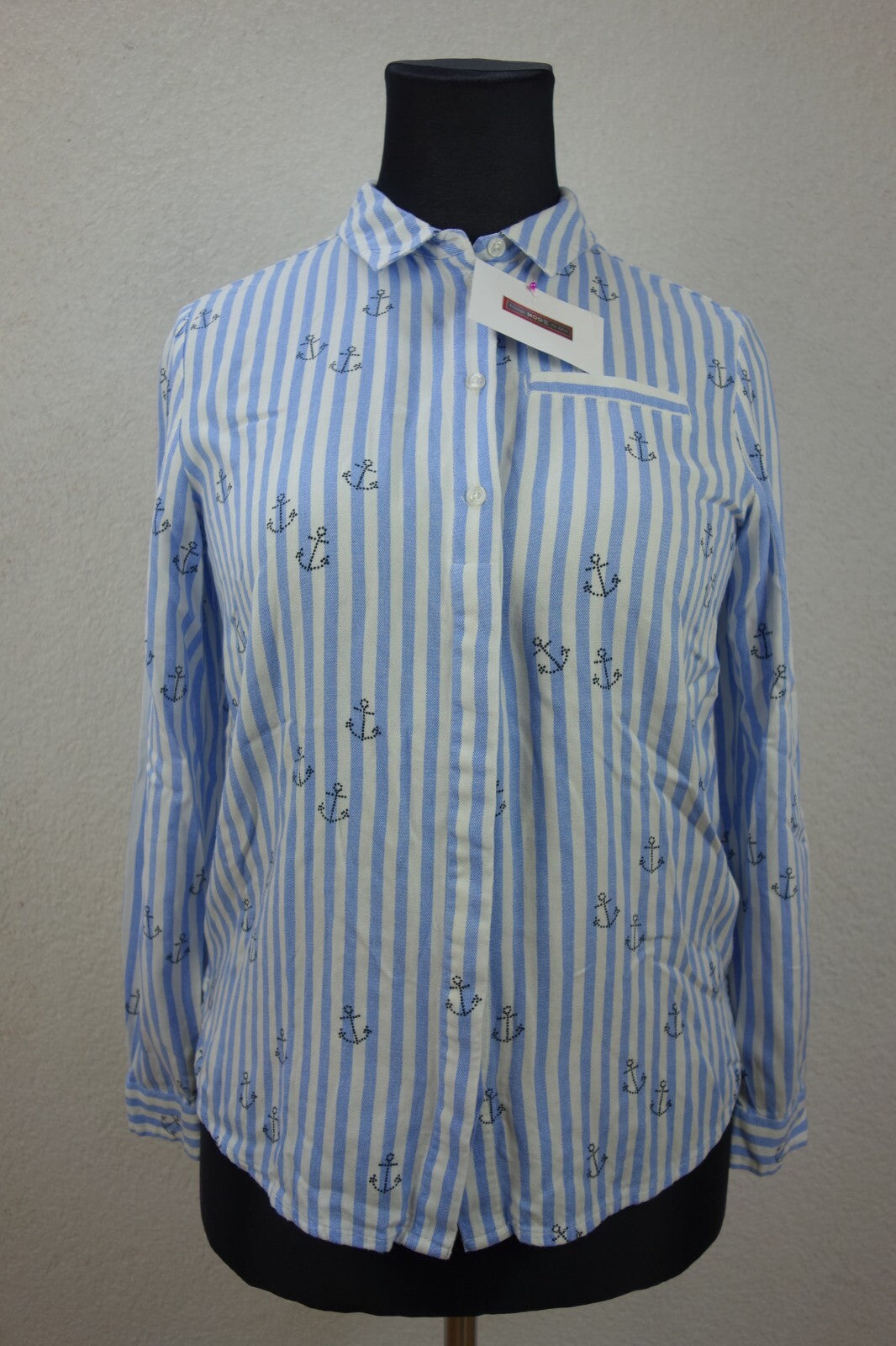 EK3756 Damen Bluse von Street One, weiß/blau gestreift, Gr. 360
