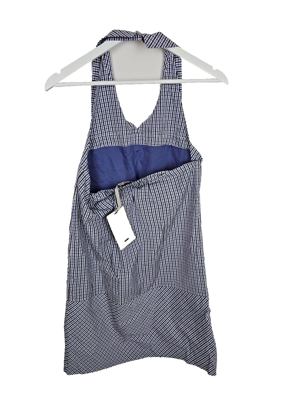 EK 574 Kleid Kookai Karriert Blau Weiss Gr 40 1