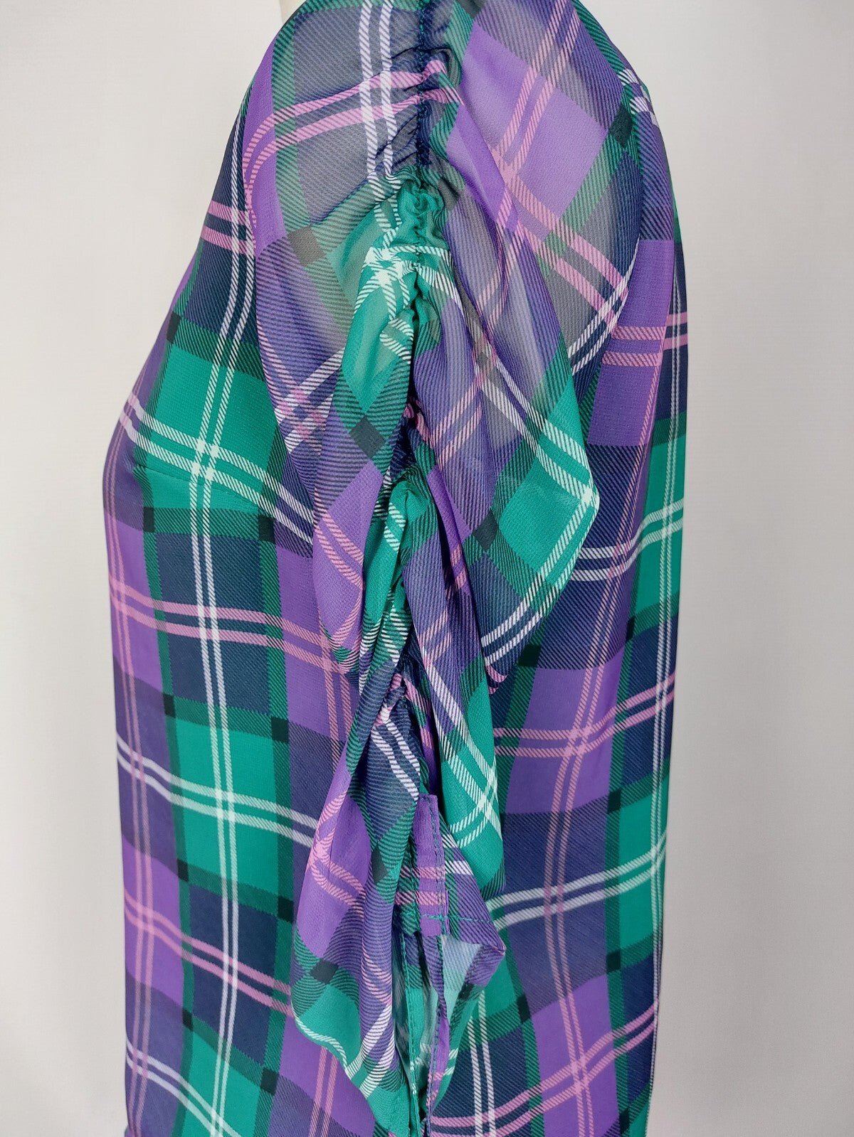 EK4604 Damen Bluse von Mohito, grün/lila, kariert, Gr. 364