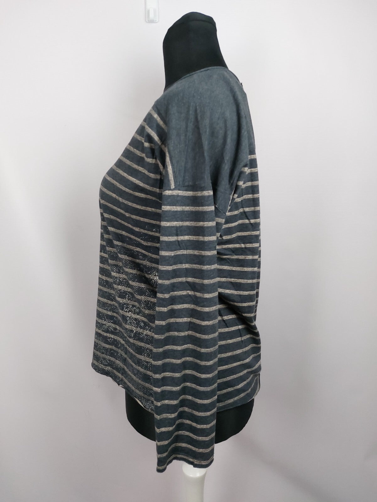 EK4440 Damen Langarmshirt von edc, grau, gestreift, Gr. L1