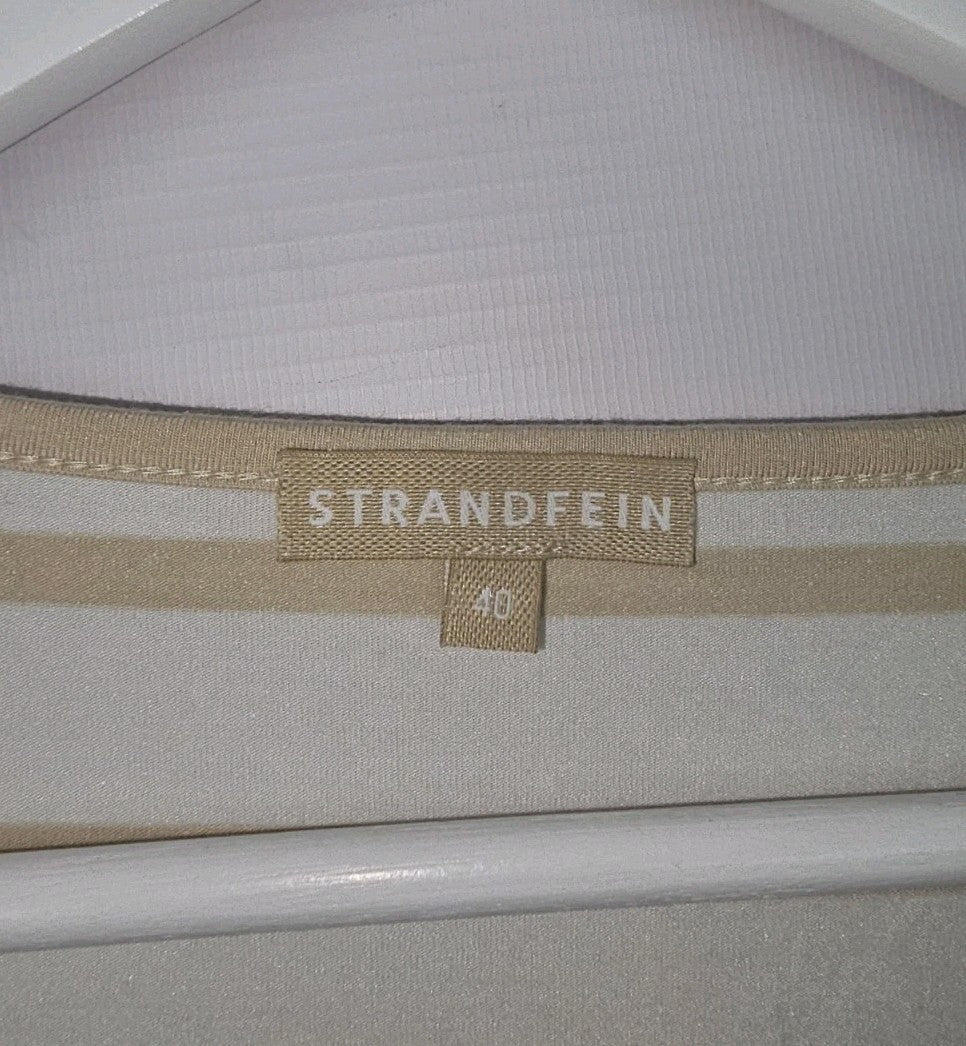 EK8773 Damen Sweatshirt von Strandfein, Weiß/ Beige mit Pailletten Herz, Gr.402