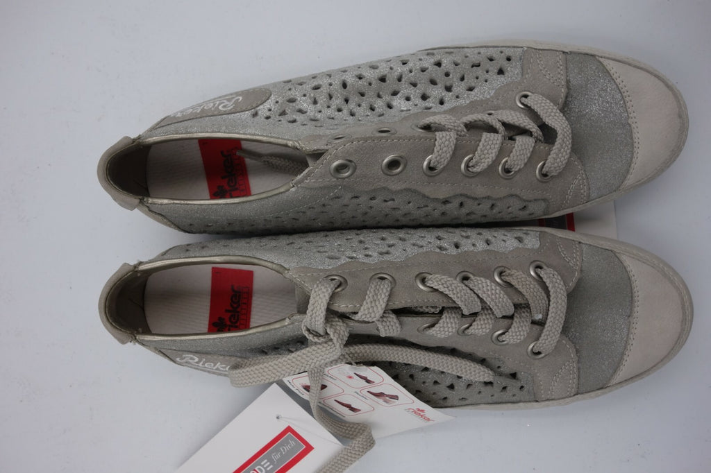 ES0269 Damen Sneaker von Rieker, silbergrau, 374