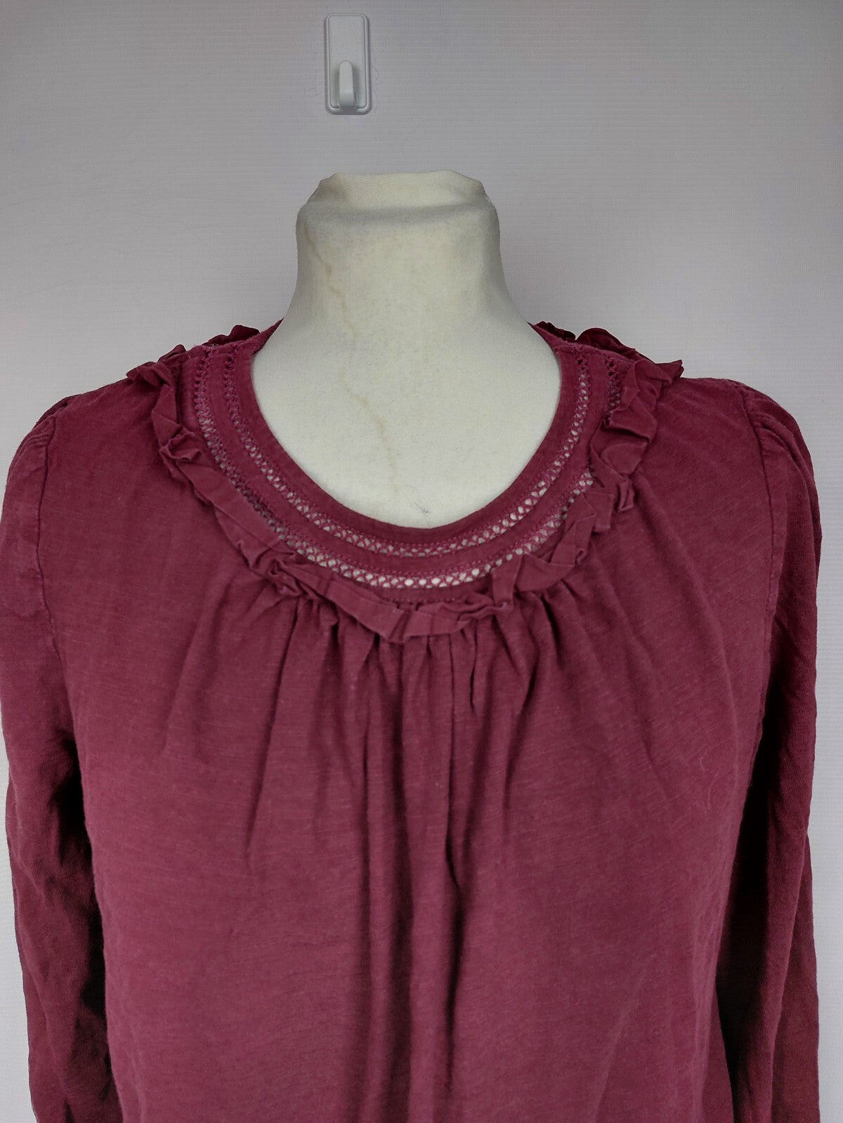EK4828 Damen Langarm Shirt Oberteil von Boden, bordeaux, Gr. M1
