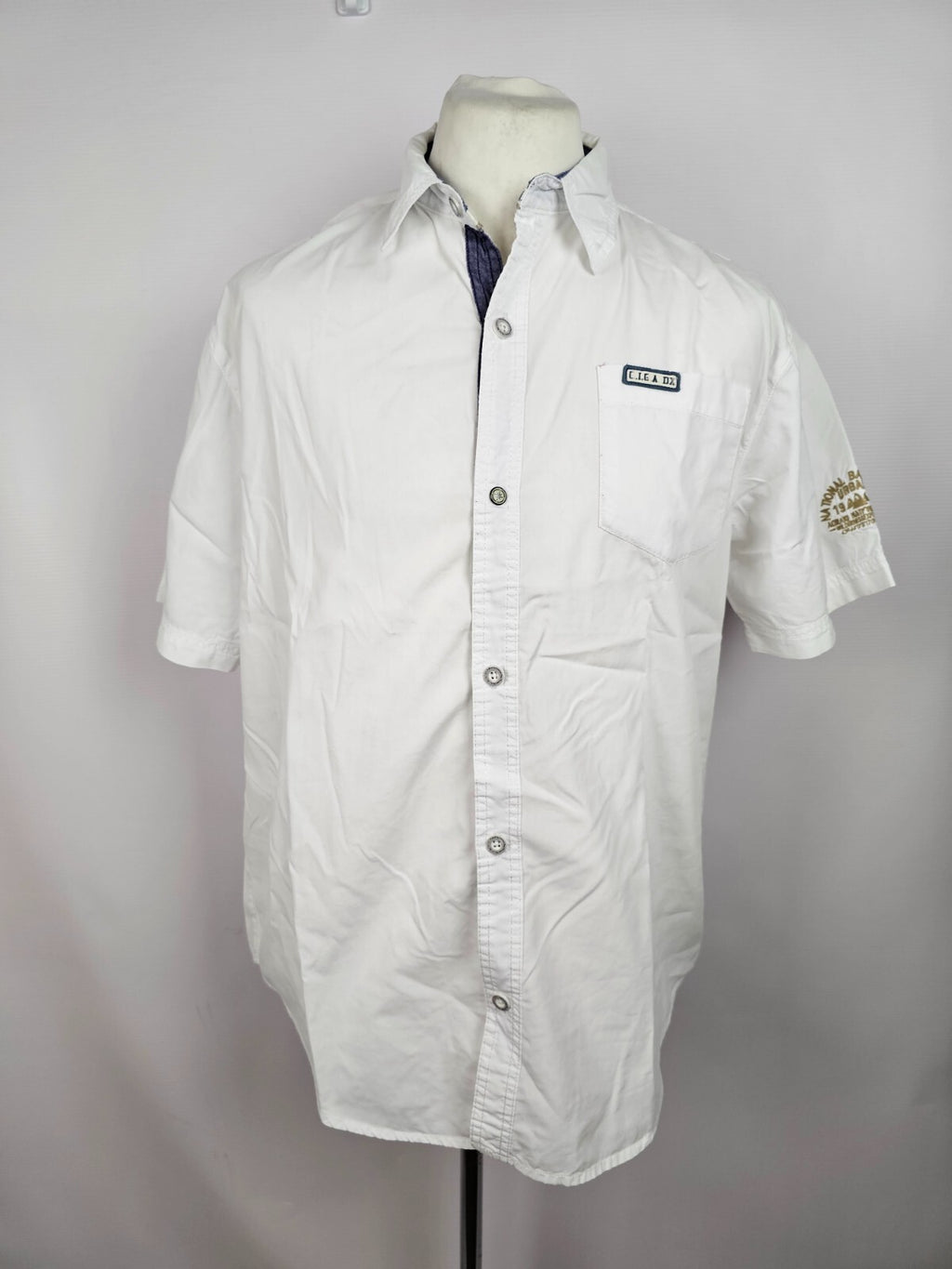 EK5356 Weißes Kurzarmhemd von G.I.G.A DX für Herren, Gr. L0