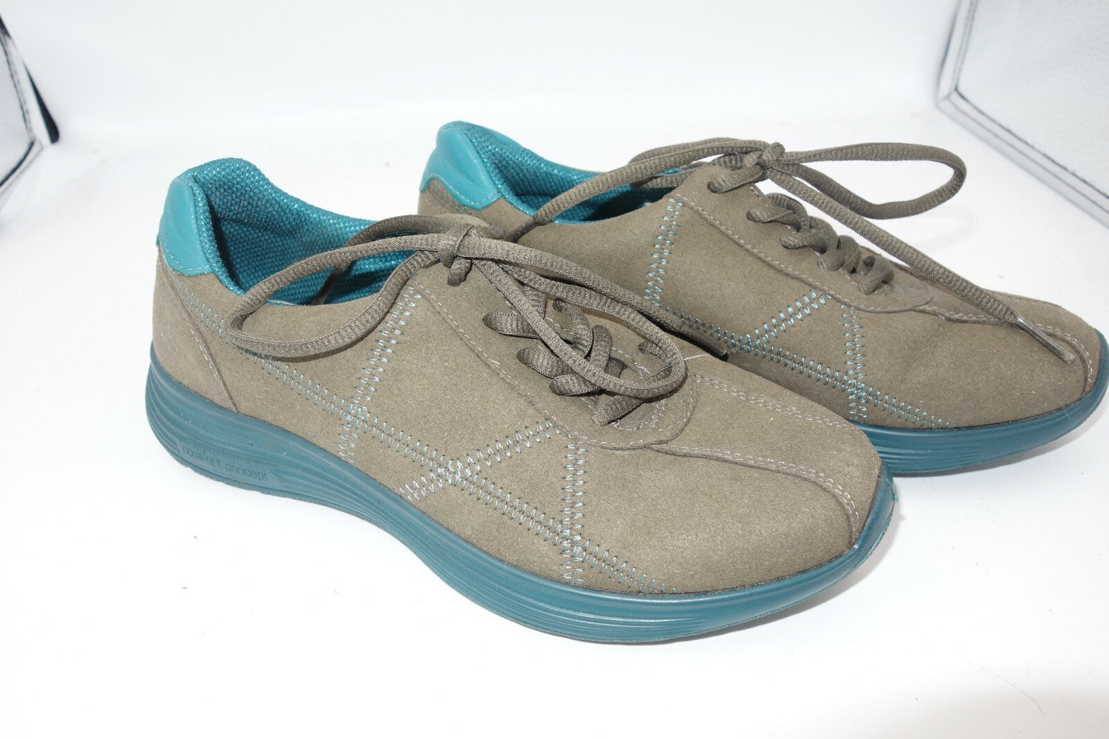 ES0332 Damen Sneaker von hotter, grau-türkis, 372