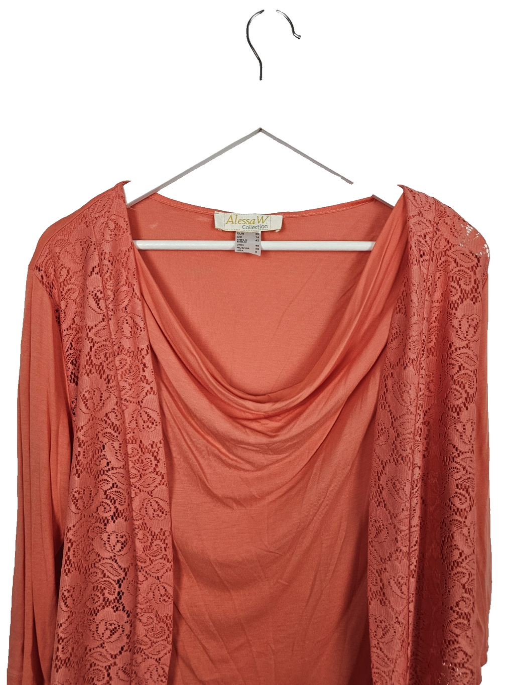 EK8347 Damen Bluse von Alessa W. , Lachsfarbend, Gr. 401