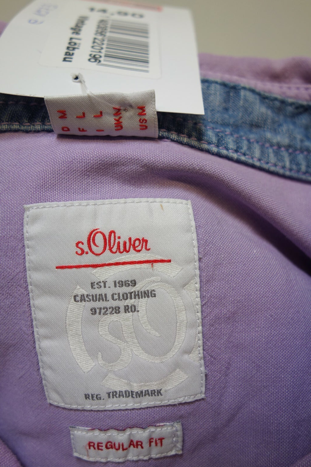 EK1573 Herren Hemd von s.Oliver, flieder, Gr. M4