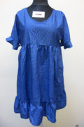 EK3485 Damen Kleid, blau mit schwarzen Punkten, Gr. XXL0