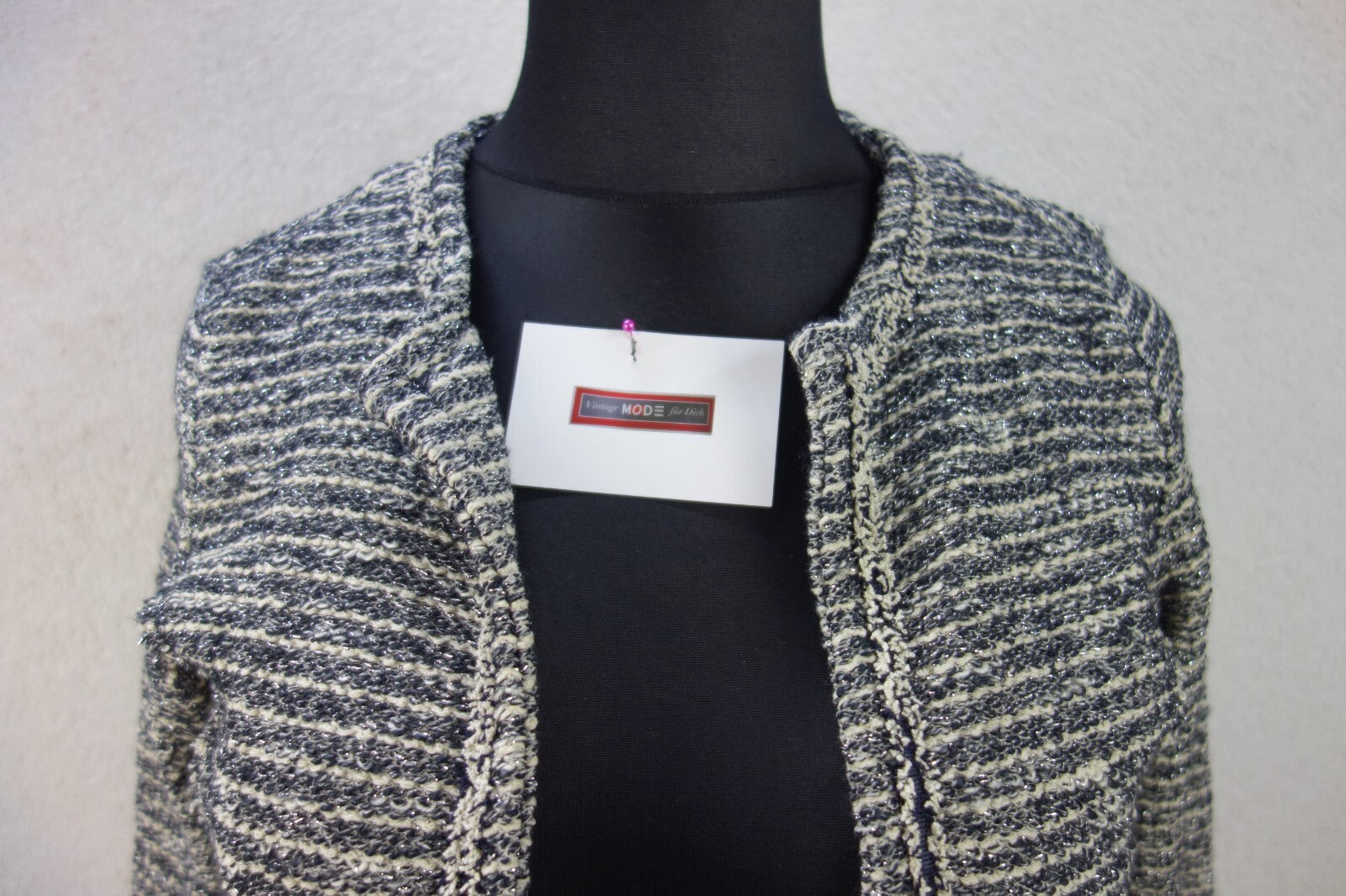 EK3624 Damen Strickjacke von Cartoon, schwarz/weiß1