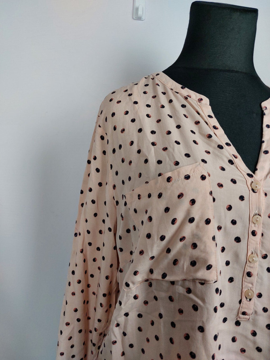 EK4804 Damen Bluse von Tom Tailor, rosa, gepunktet, Gr. 442