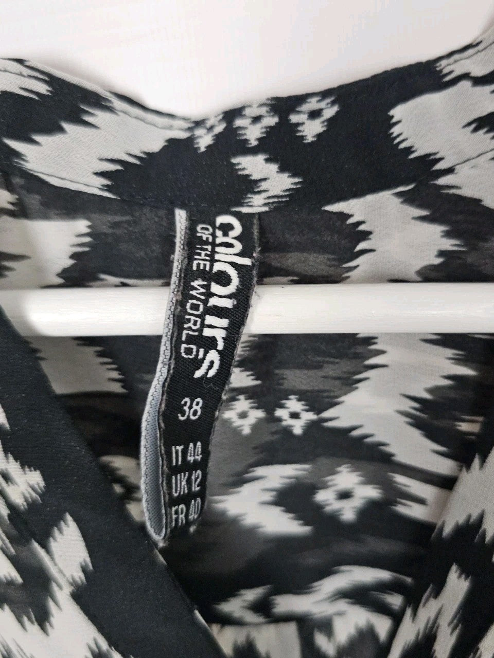 EK8981 Damen Bluse von Colors Of The World, schwarz-weiß, Gr.382