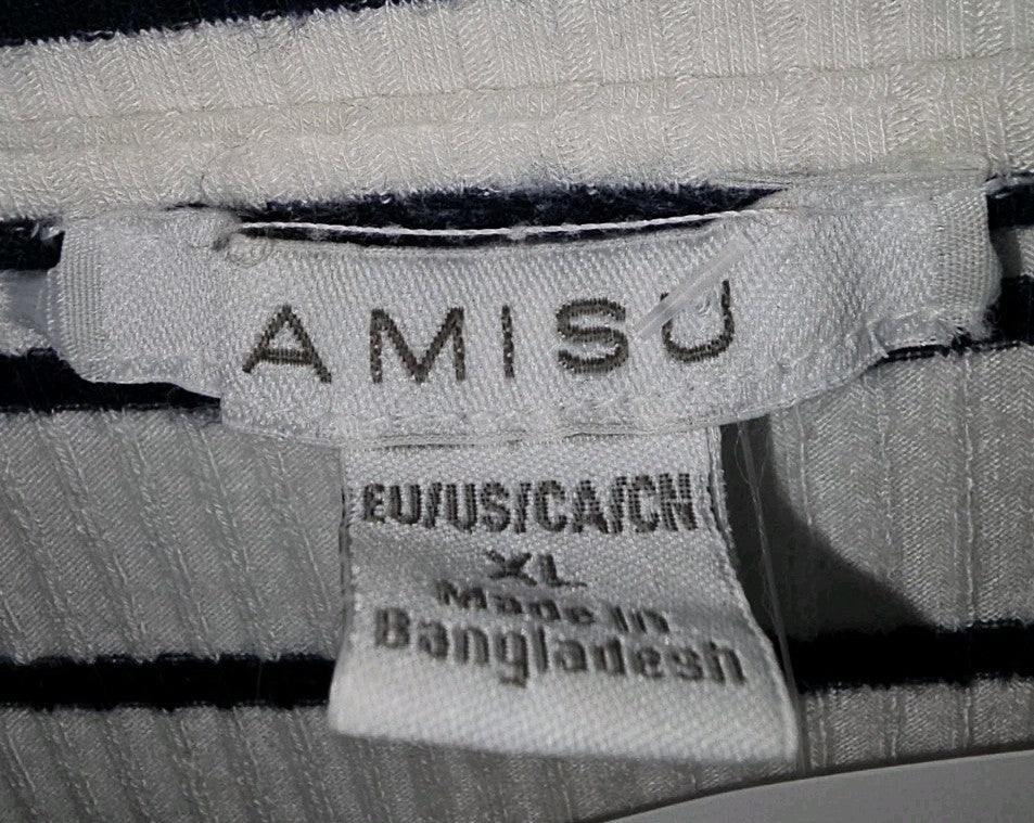 EK9865 Damen T-Shirt Amisu Gr.XL Weiß Gestreift1