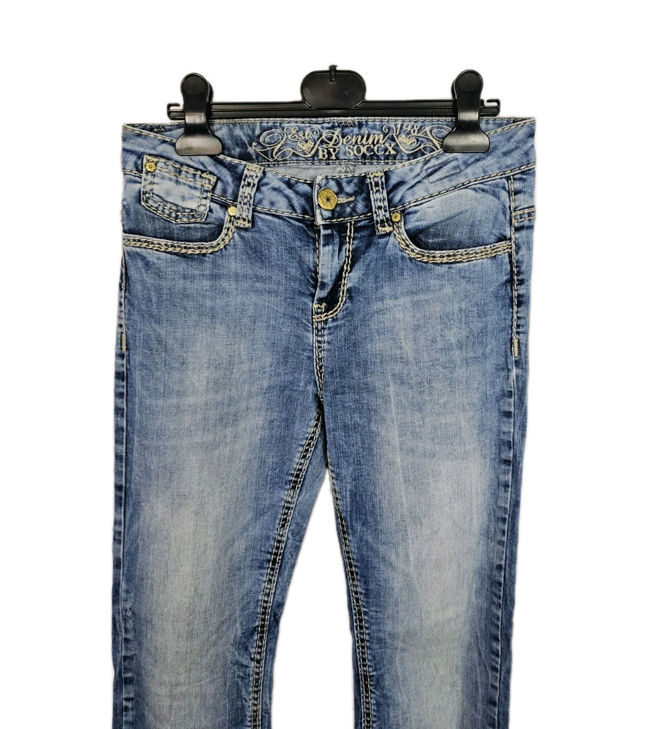 EK9261 Damen Jeans von Soccx, Blau, Gr. W28 L341
