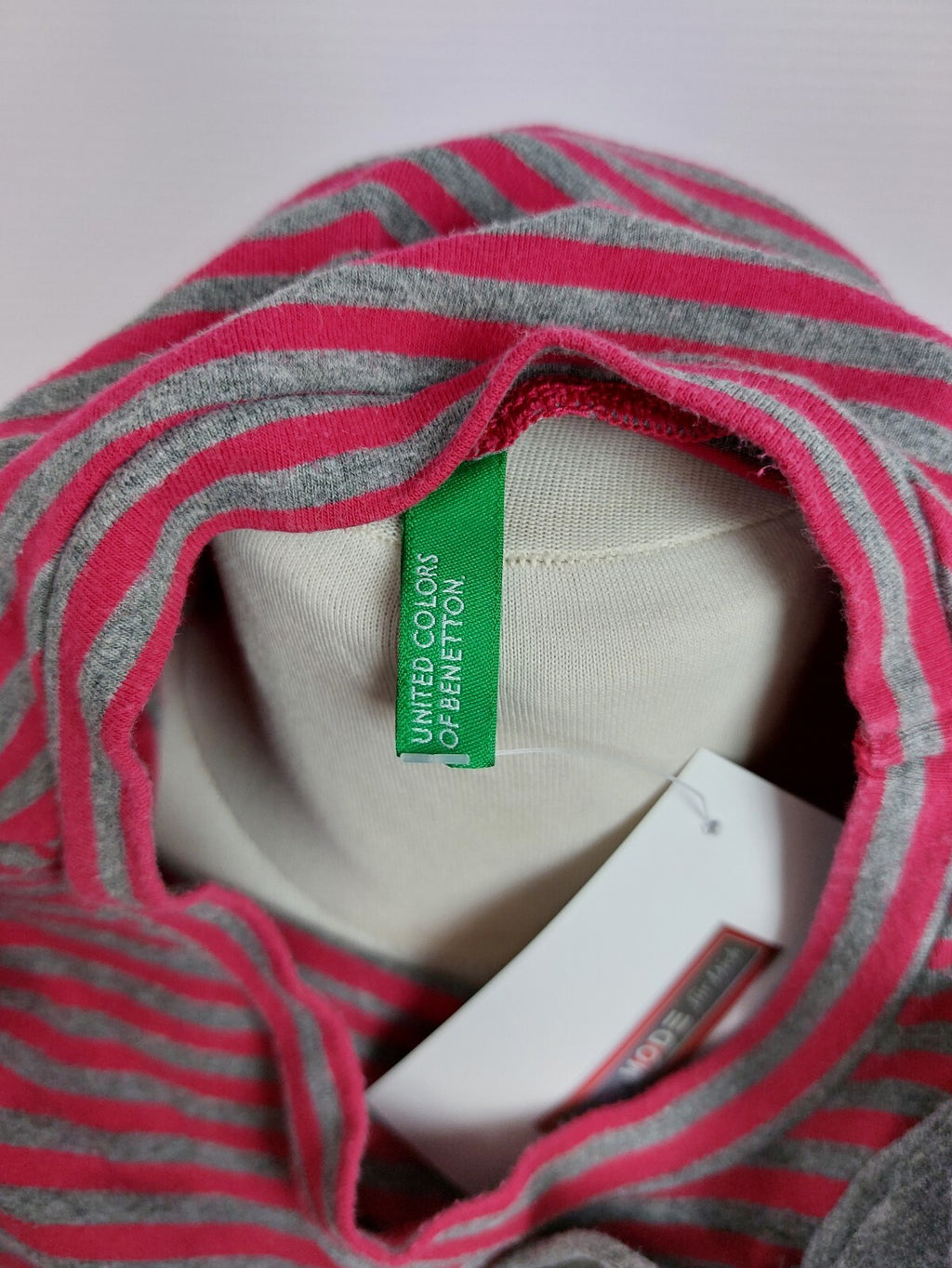 EK4517 Mädchen Pulloverkleid von United Colors of Benetton, pink/grau, Gr. 1104