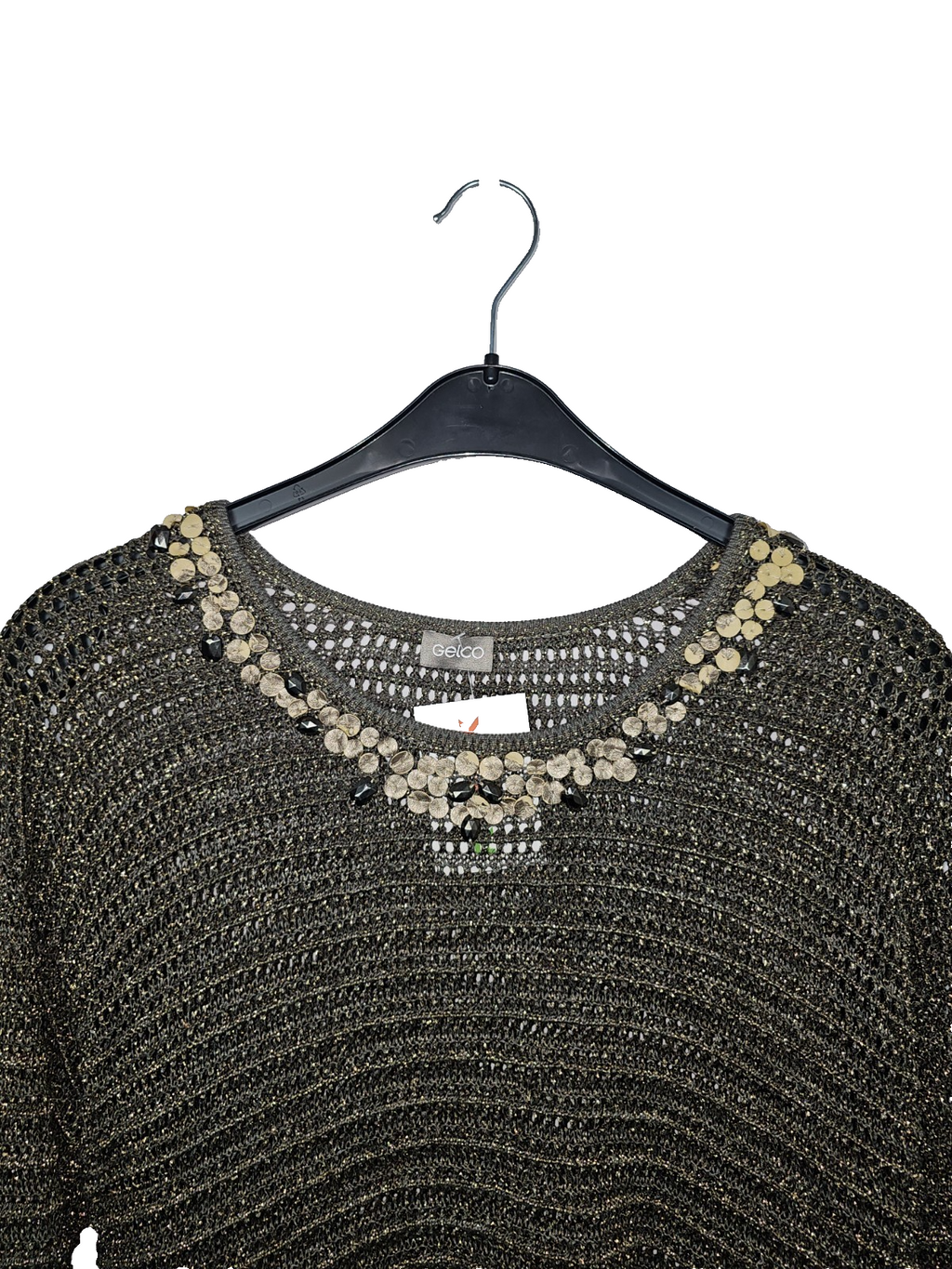 EK7589 Damen Pullover von Gelco, grün-gold, Gr.421