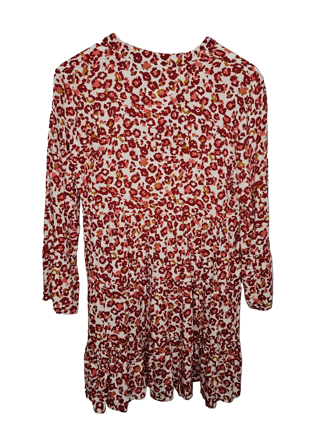 EK7320 Damen Kleid von Jacqueline de Yong, rot-weiß, Leomuster, Gr.363