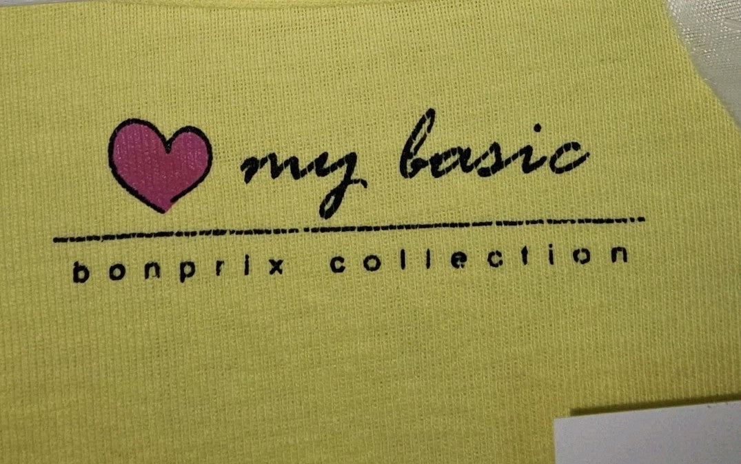 EK2587 Damen T-Shirt von Bonprix, gelb, Gr.L (Größentabelle)1
