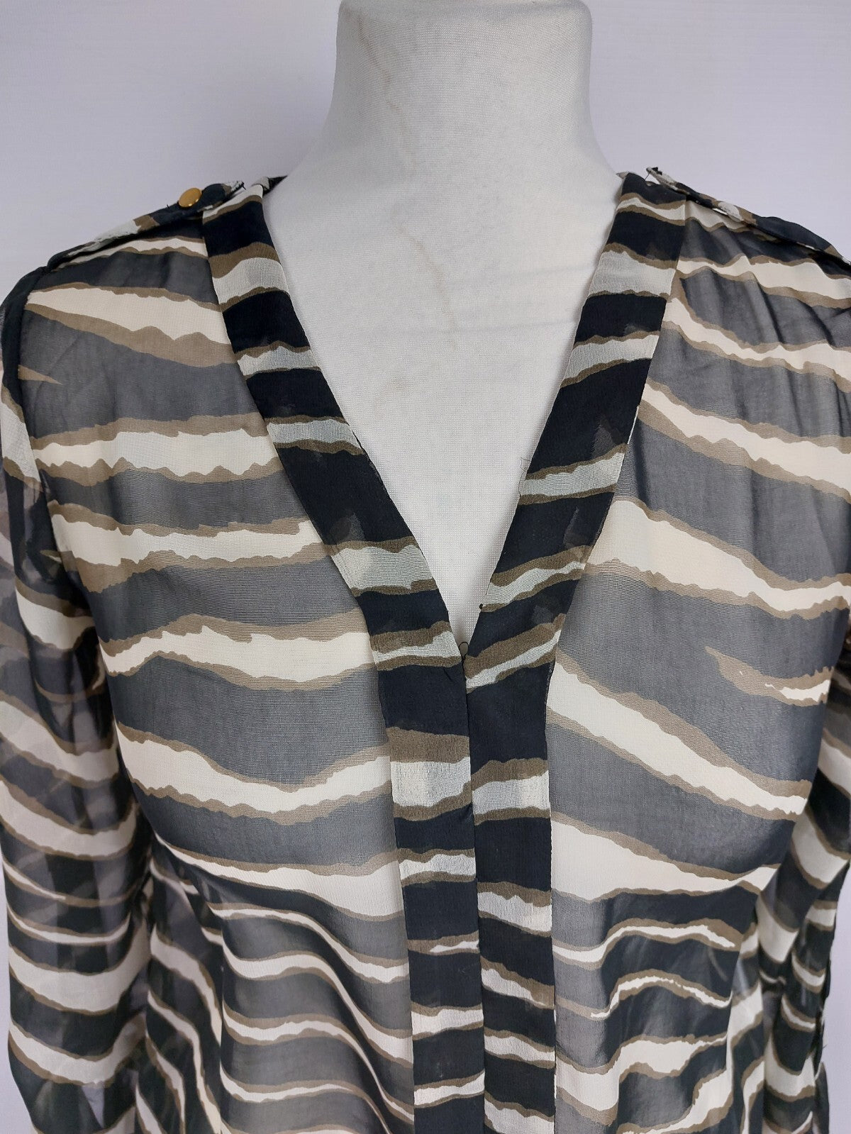 EK4637 Damen Bluse von Vero Moda, schwarz/beige, Gr. XS1