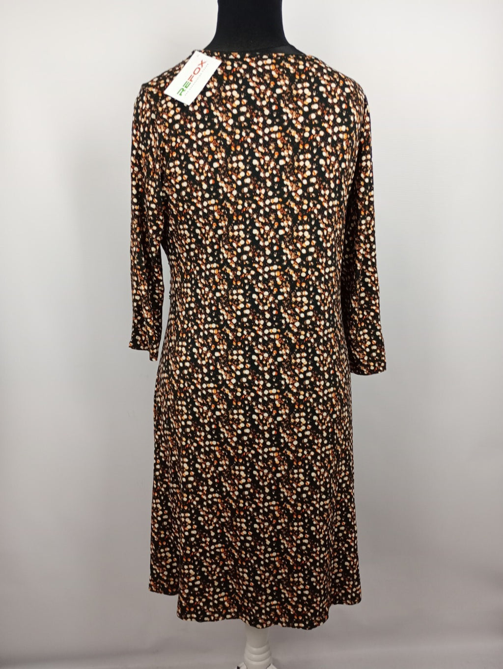 EK5306 Damen Kleid, schwarz/beige/orange, Gr. XL4