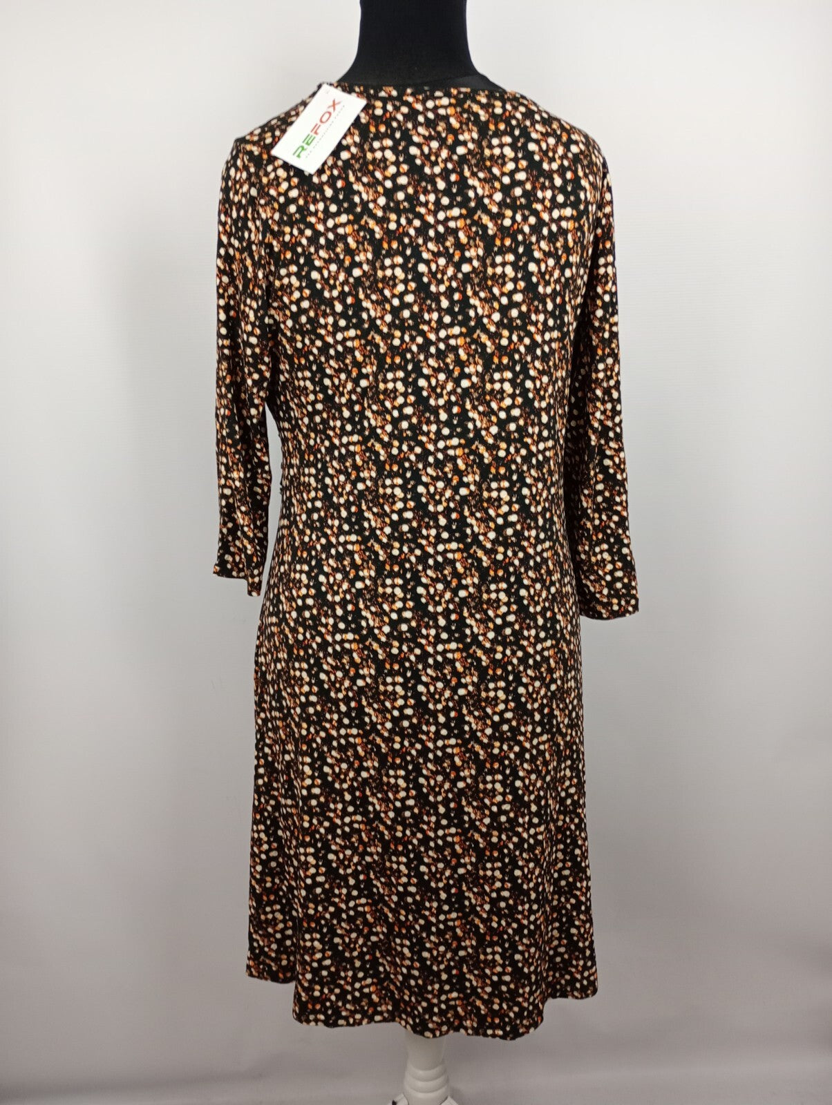 EK5306 Damen Kleid, schwarz/beige/orange, Gr. XL4