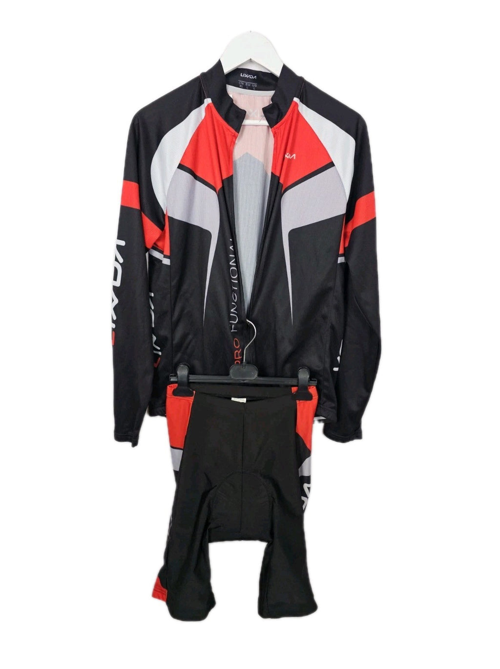 EK5059 Herren Radsport Set (Jacke-Gr.L,Hose-Gr.M)von Lixda, rot-schwarz, Gr.L;M 0
