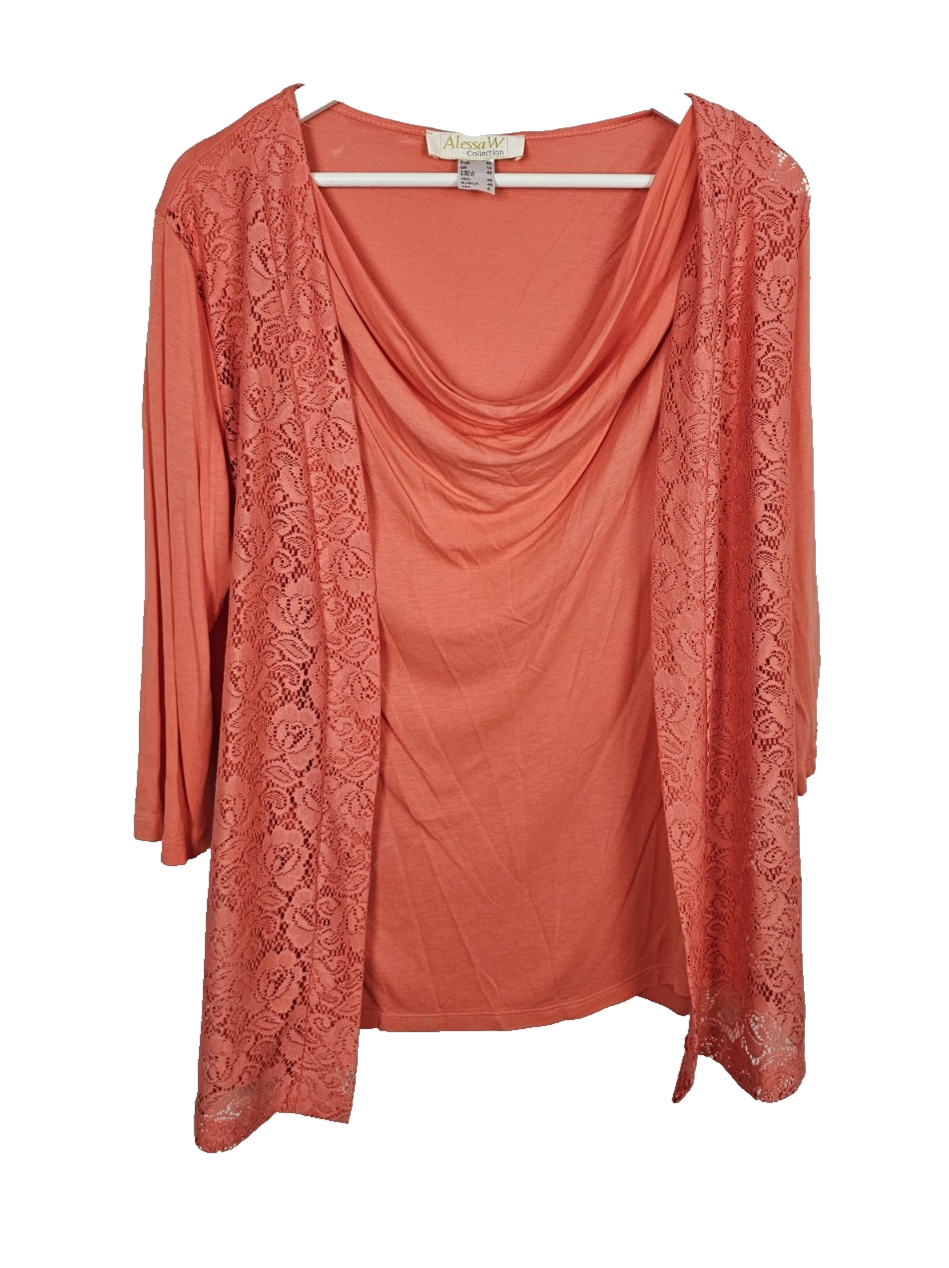 EK8347 Damen Bluse von Alessa W. , Lachsfarbend, Gr. 400
