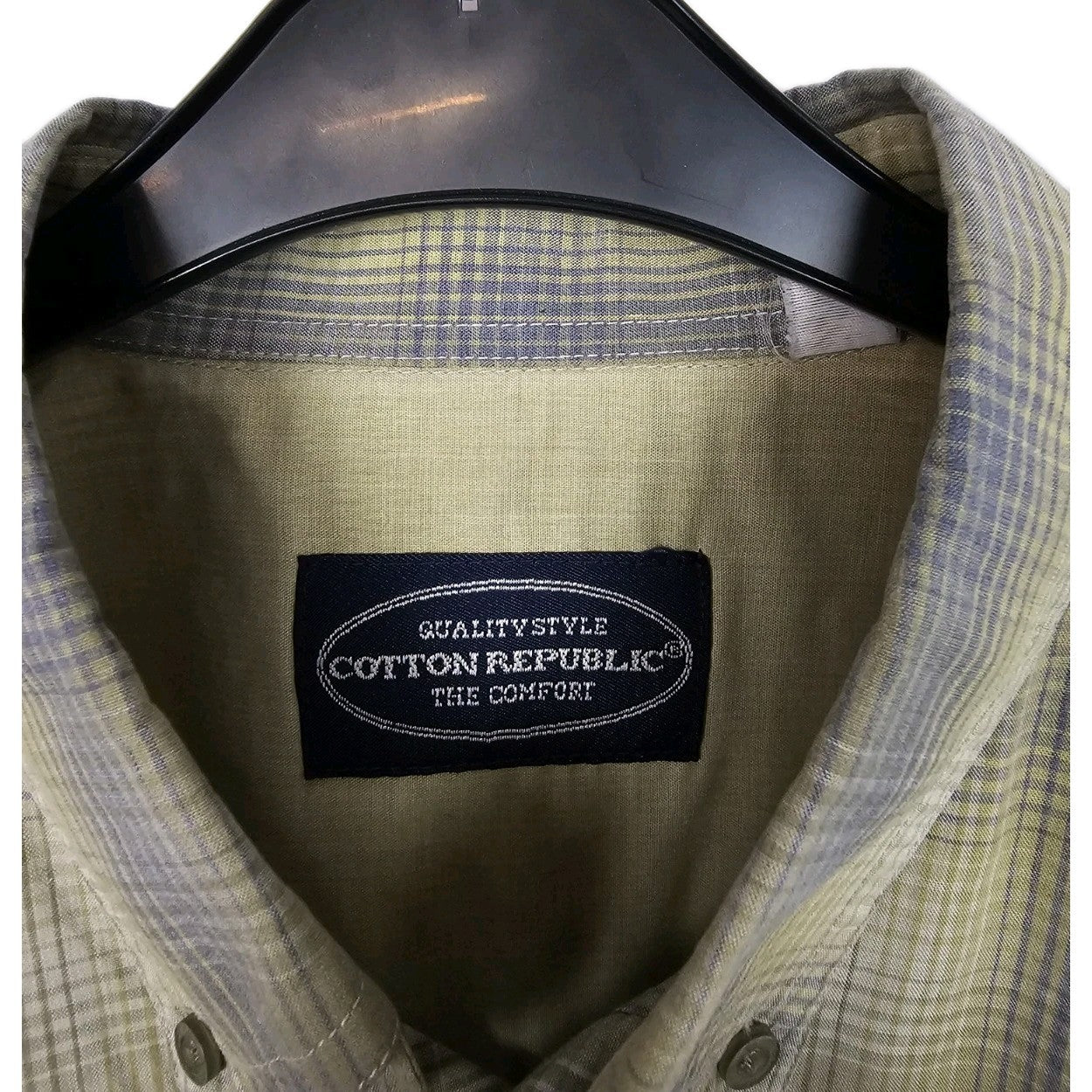 EK10564 Herren Hemd von Cotton Republic, Blau/Grün, Gr. L1