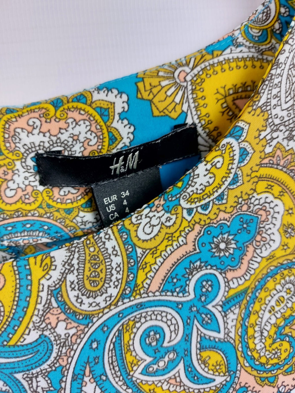EK4643 Damen Kleid von H&M, blau/gelb, gr. 343