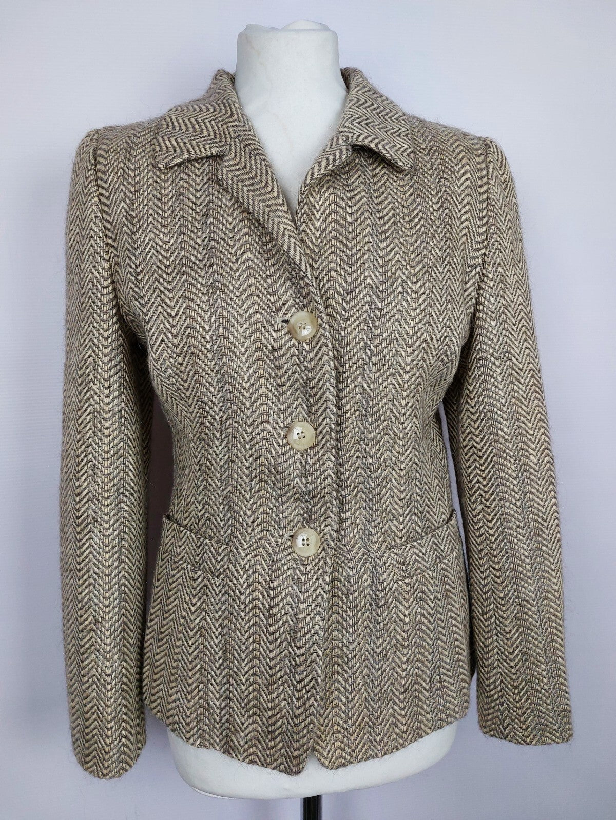 EK0060Damen Blazer von Team Couture, beige gemustert, Gr. 360