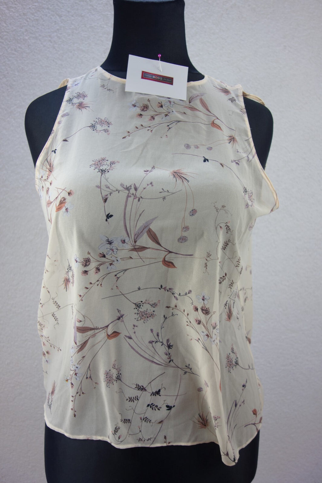 EK3255 Damen Bluse von Mango, beige mit Blumen, Gr. S0