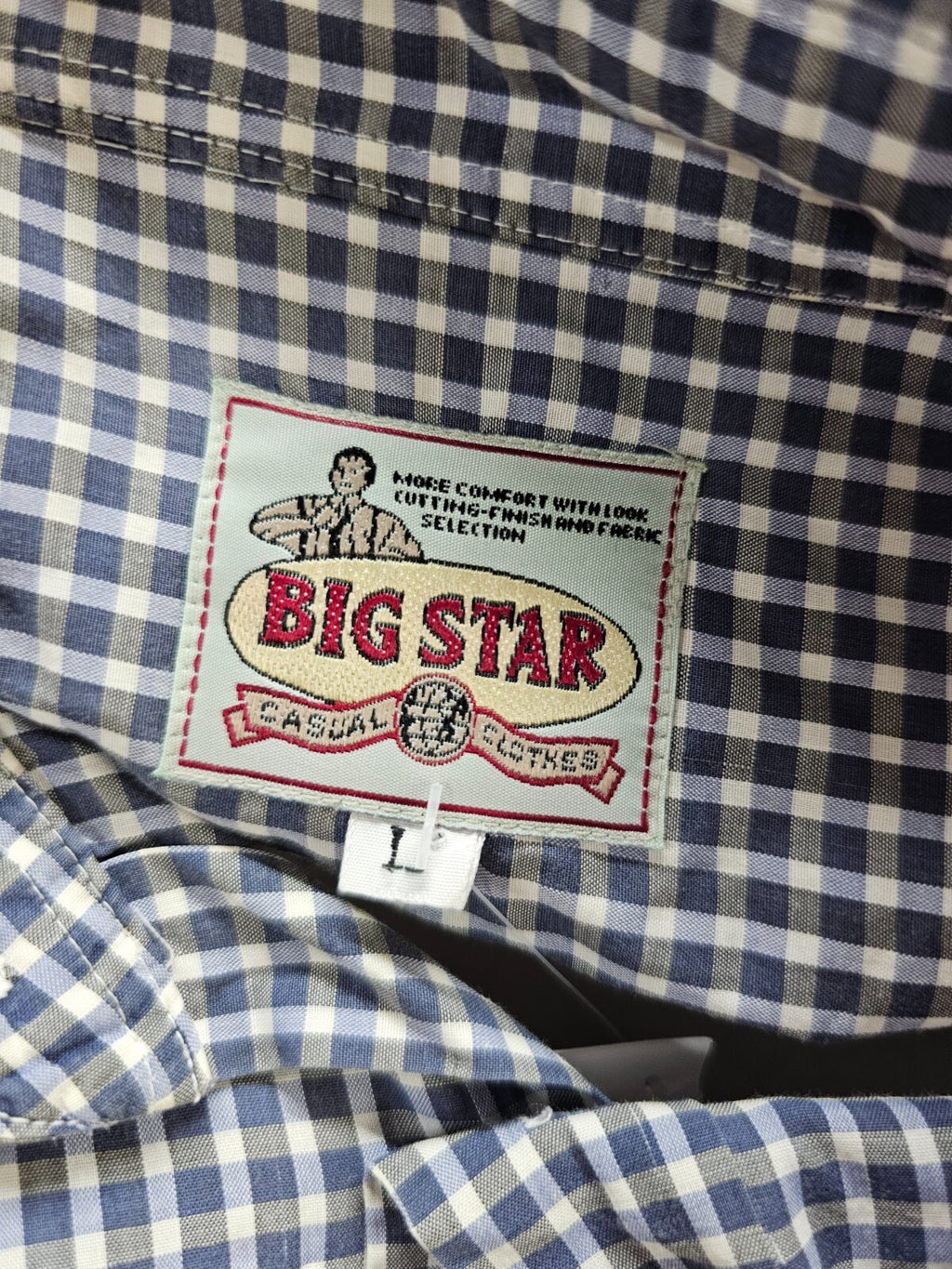 EK5794 Herren Hemd von Big Star, blau/grau kariert, gr. L5