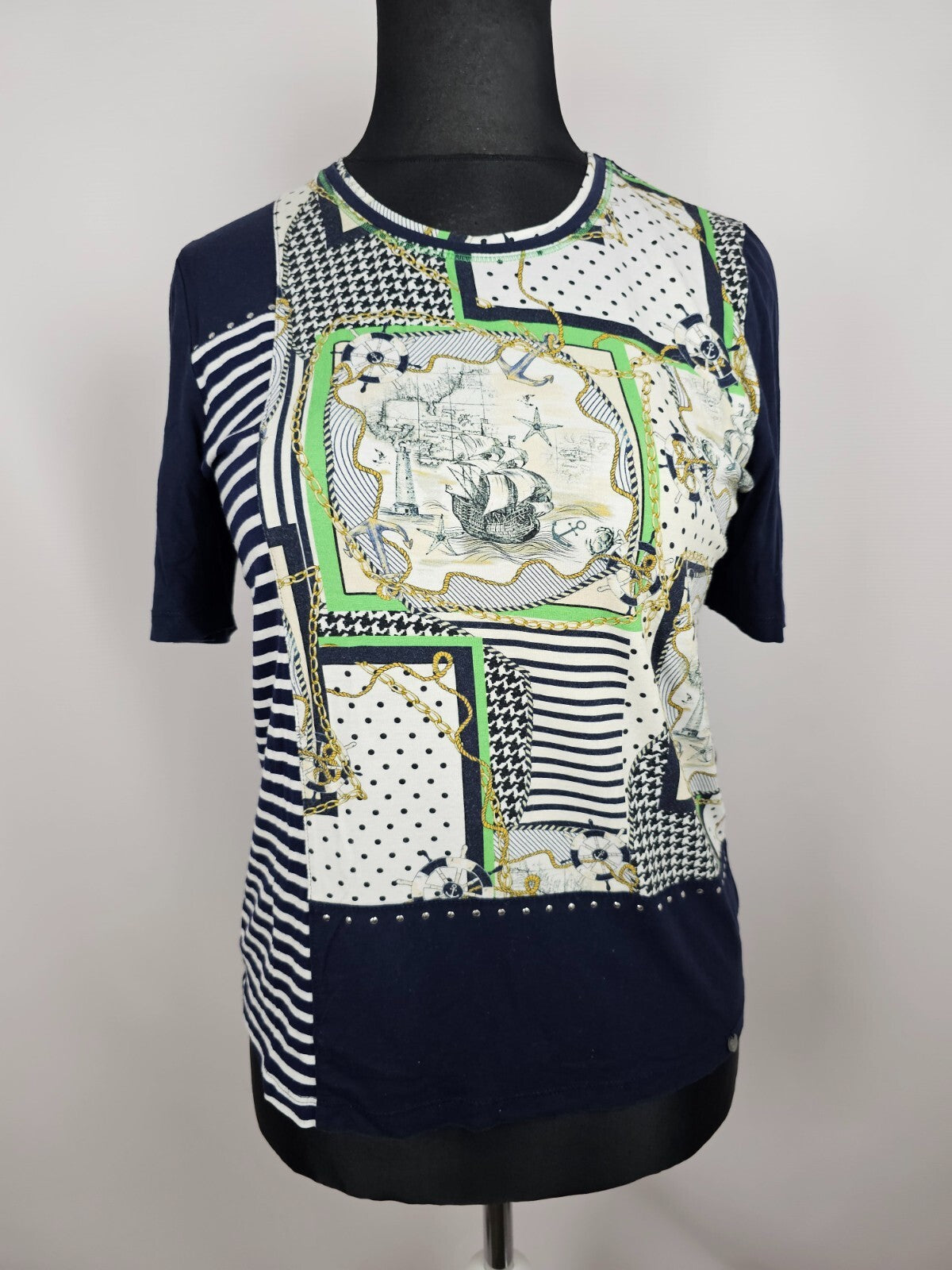 EK5729 Damen T-Shirt von Gollehaug, blau-weiß, Gr.420