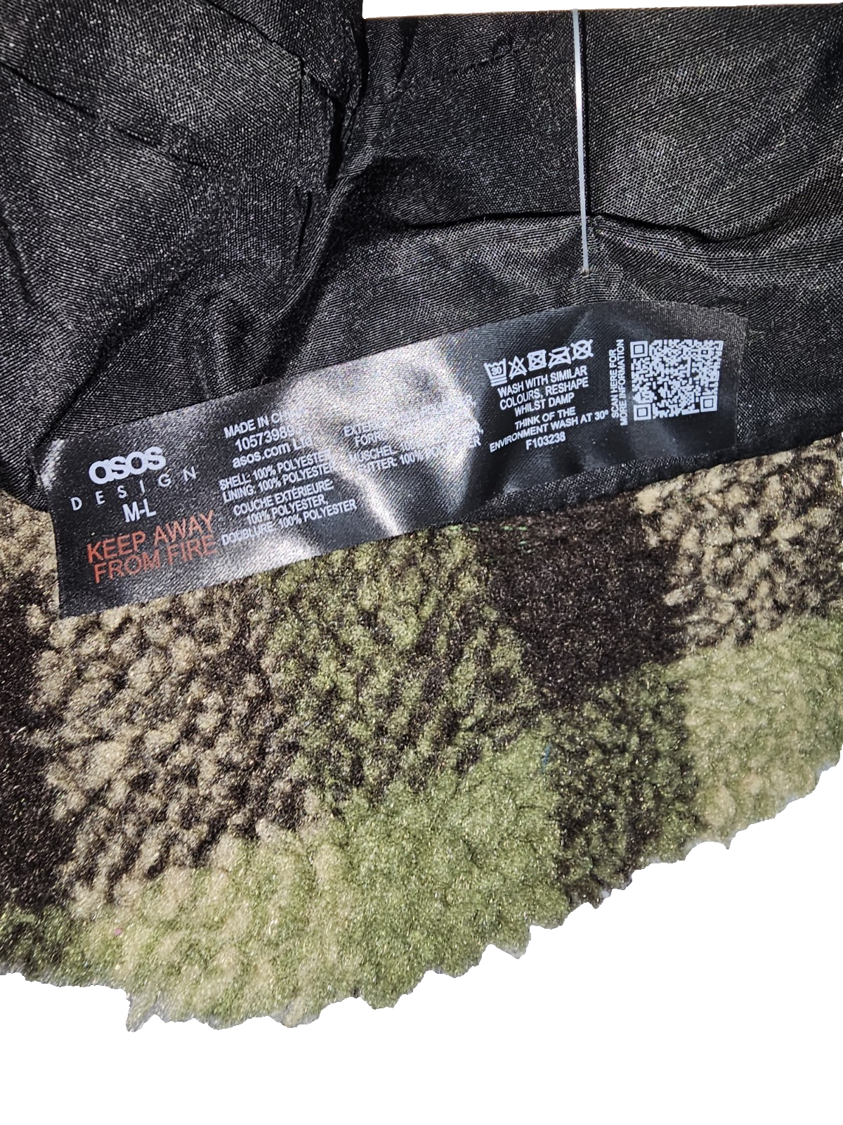 EK7272 Damen Mütze von Asos, grün- schwarz, Gr.M-L1