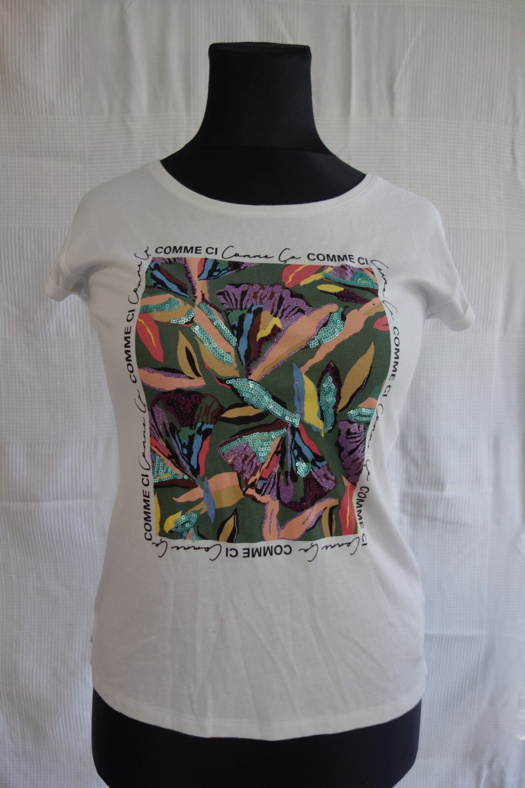 EK4261 Damen T-Shirt von Street One, weiß mit Aufdruck, Gr. 360