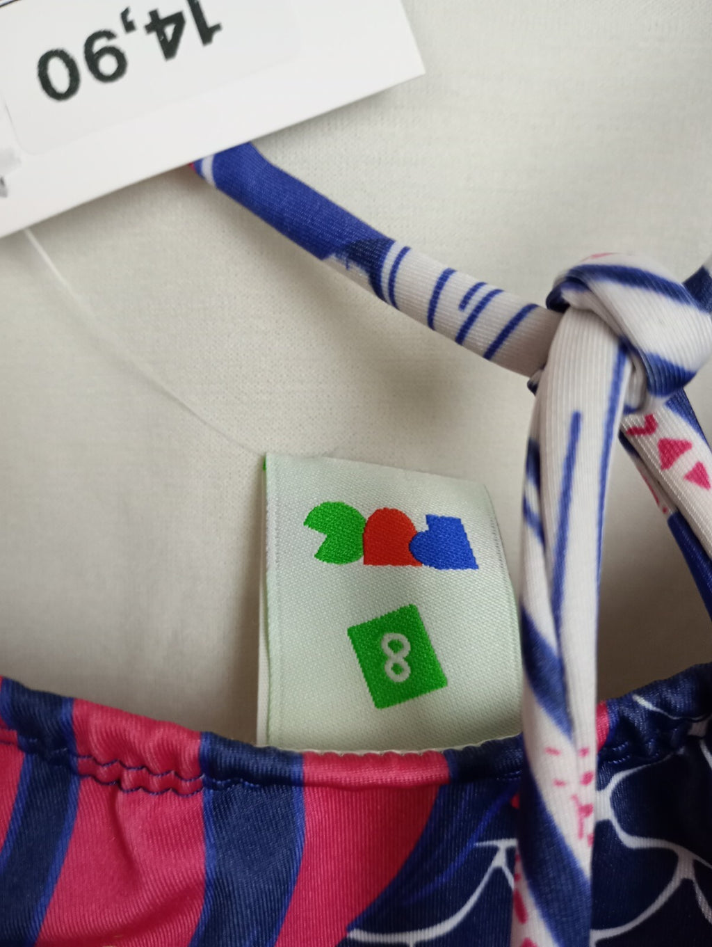 EK5264 Mädchen Badeanzug langarm von PUC, blau/pink/weiß, Gr. 8Y5