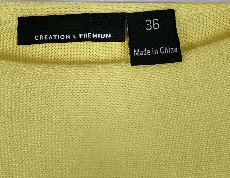 EK10908 Damen Pullover von Creation L Premium, Gelb, Gr. 362