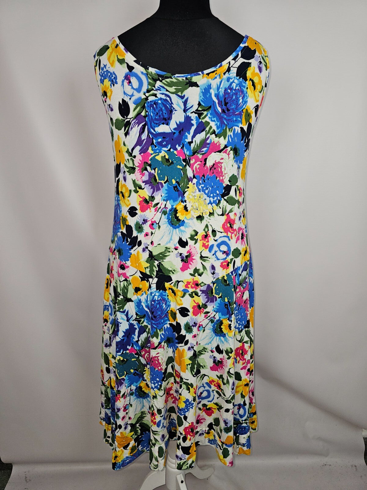 EK6527 Damen Kleid, mehrfarbiges Blumenmuster, Gr.XL3