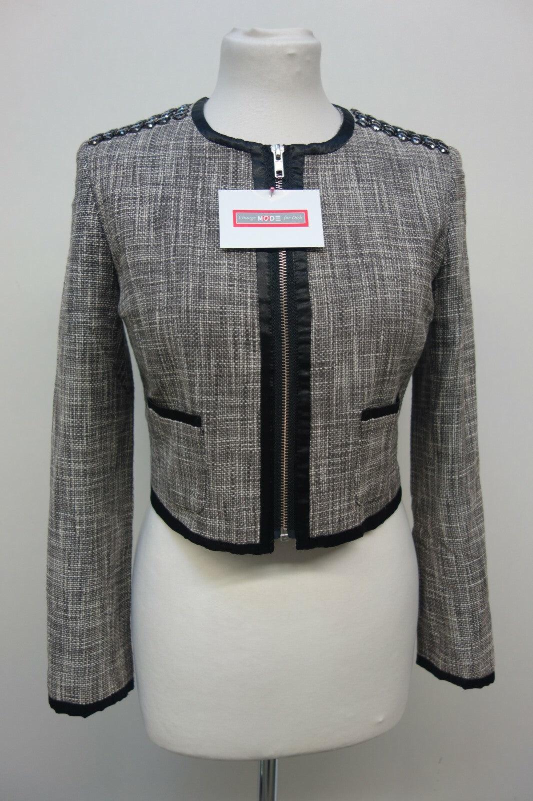 EK1606 Damen Jacke kurz von H&M, grau, Gr. 380