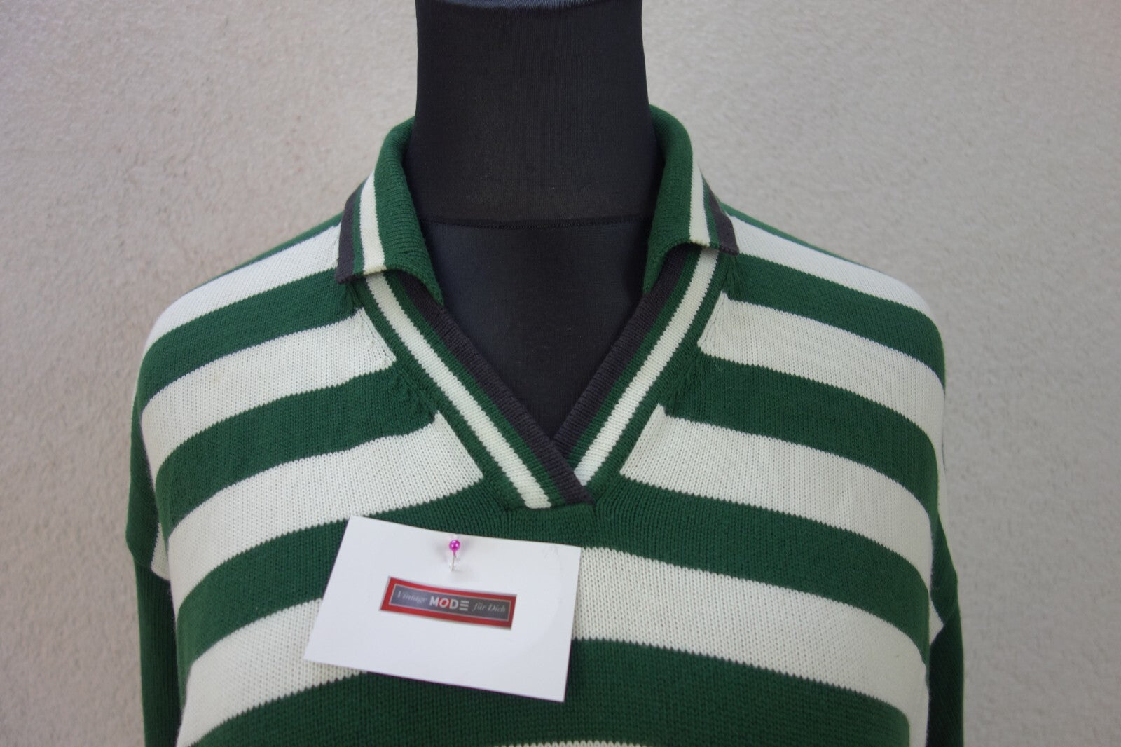EK1907 Damen Pullover von Red Green, grün/weiß gestreift1