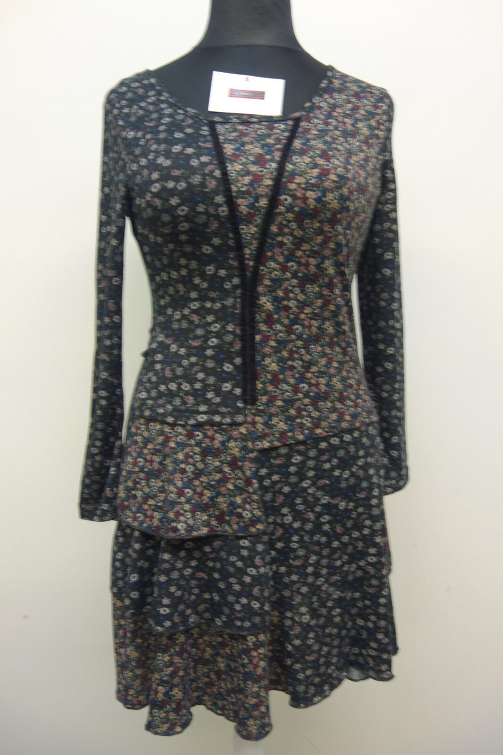 EK2348 Damen Kleid von Apricot, geblümt, Gr. S0