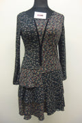 EK2348 Damen Kleid von Apricot, geblümt, Gr. S0
