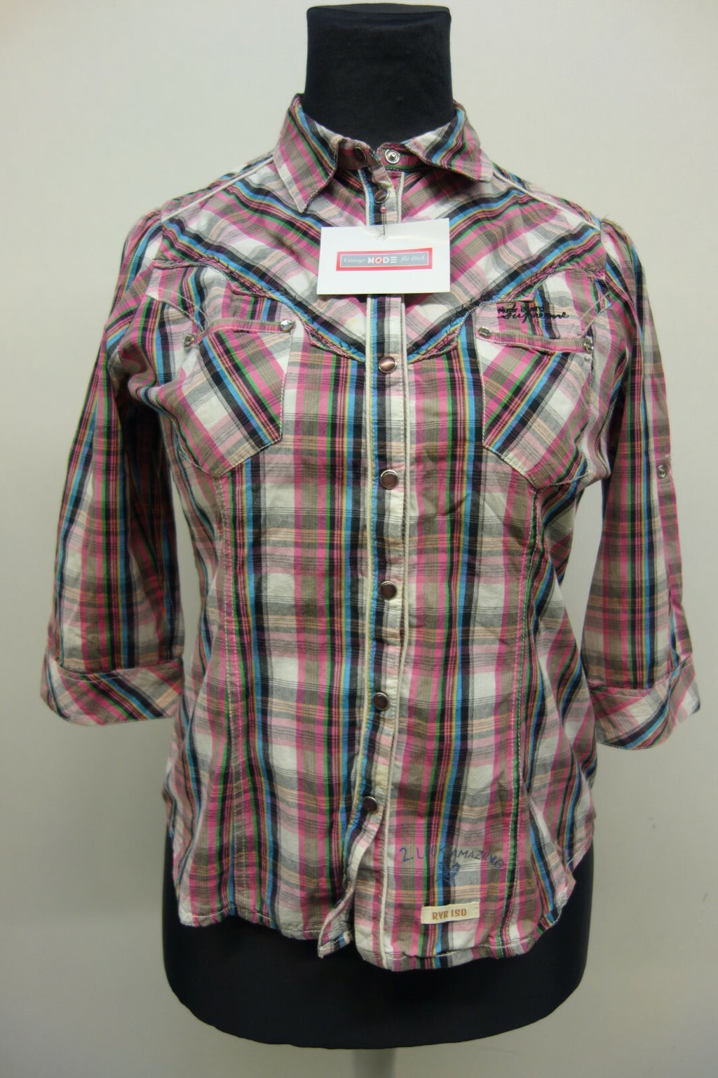 EK0288 Damen Bluse von River Island, kariert, Gr. L 420