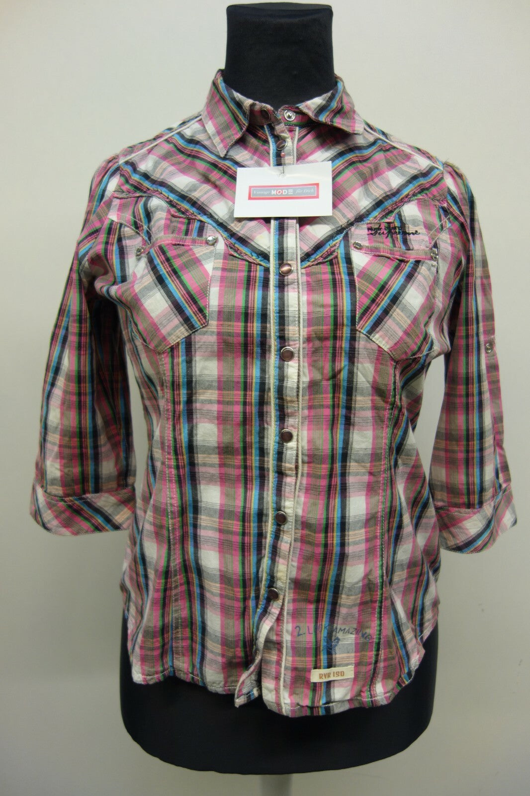 EK0288 Damen Bluse von River Island, kariert, Gr. L 420